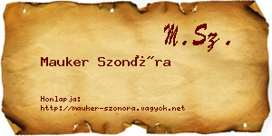 Mauker Szonóra névjegykártya